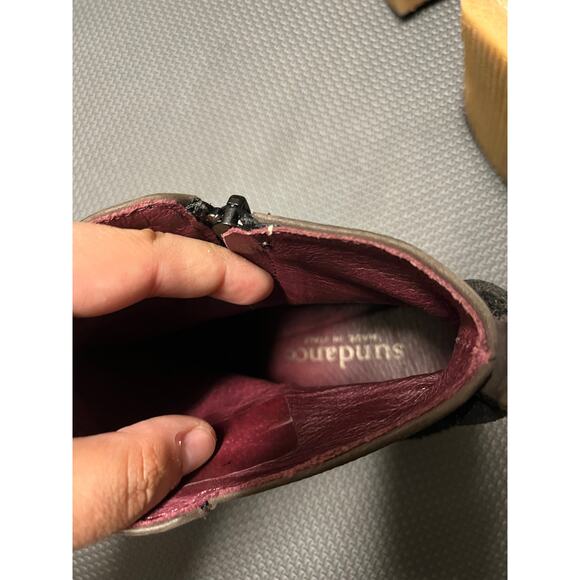 Sundance Suede Leather Brown Ankle‎ Booties Italy Womens Size 38 US 8 - Picture 8 of 8